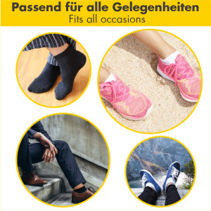 Socken Sneaker Damen und Herren, 10er Pack Grau 43-46
