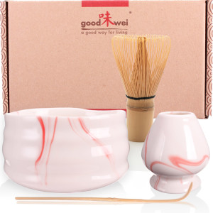 Matcha-Set &quot;Pink Marmor&quot; 80 mit Chasentate
