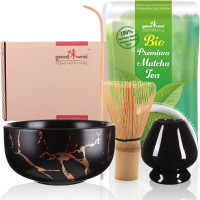 Matcha Tea Set "Black Marble", incl. 30g Organic Matcha
