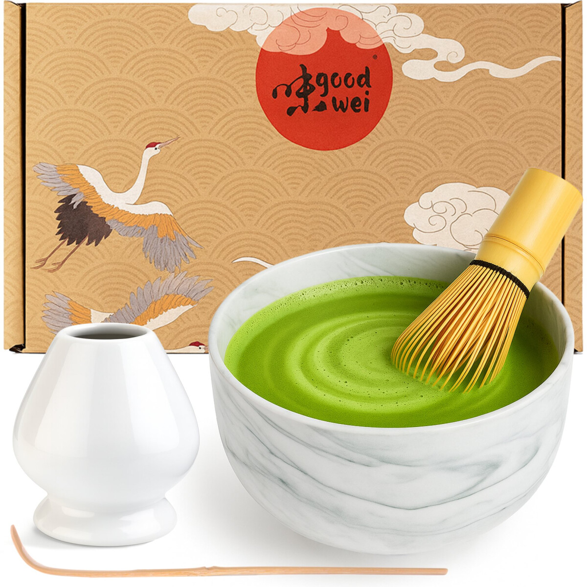 Matcha Set "Gurei" Chawan-kom, 80-pins klopper, ho