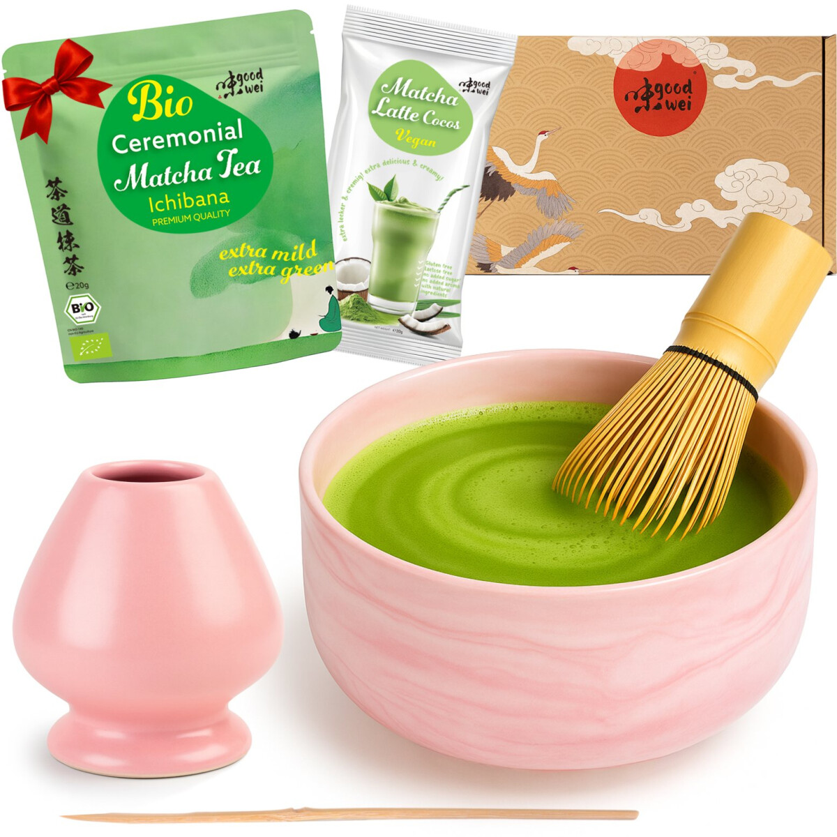 Set  Matcha Completo "Pinku" c box