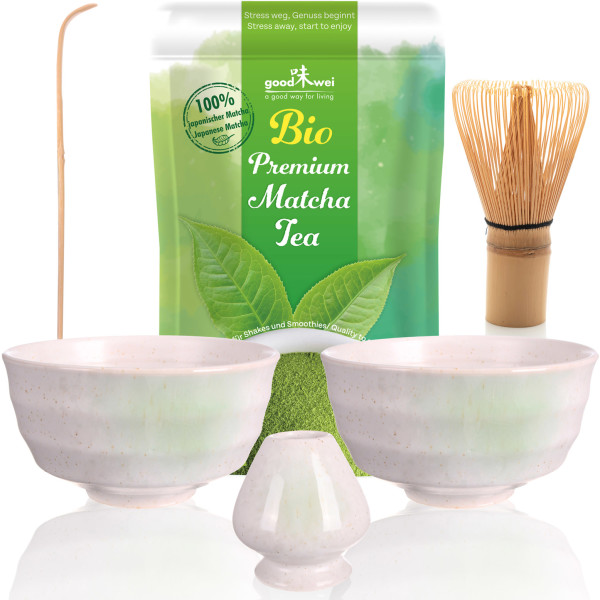 Matcha-Set "Shiro" Duo with 30g Organic Bio-Matcha