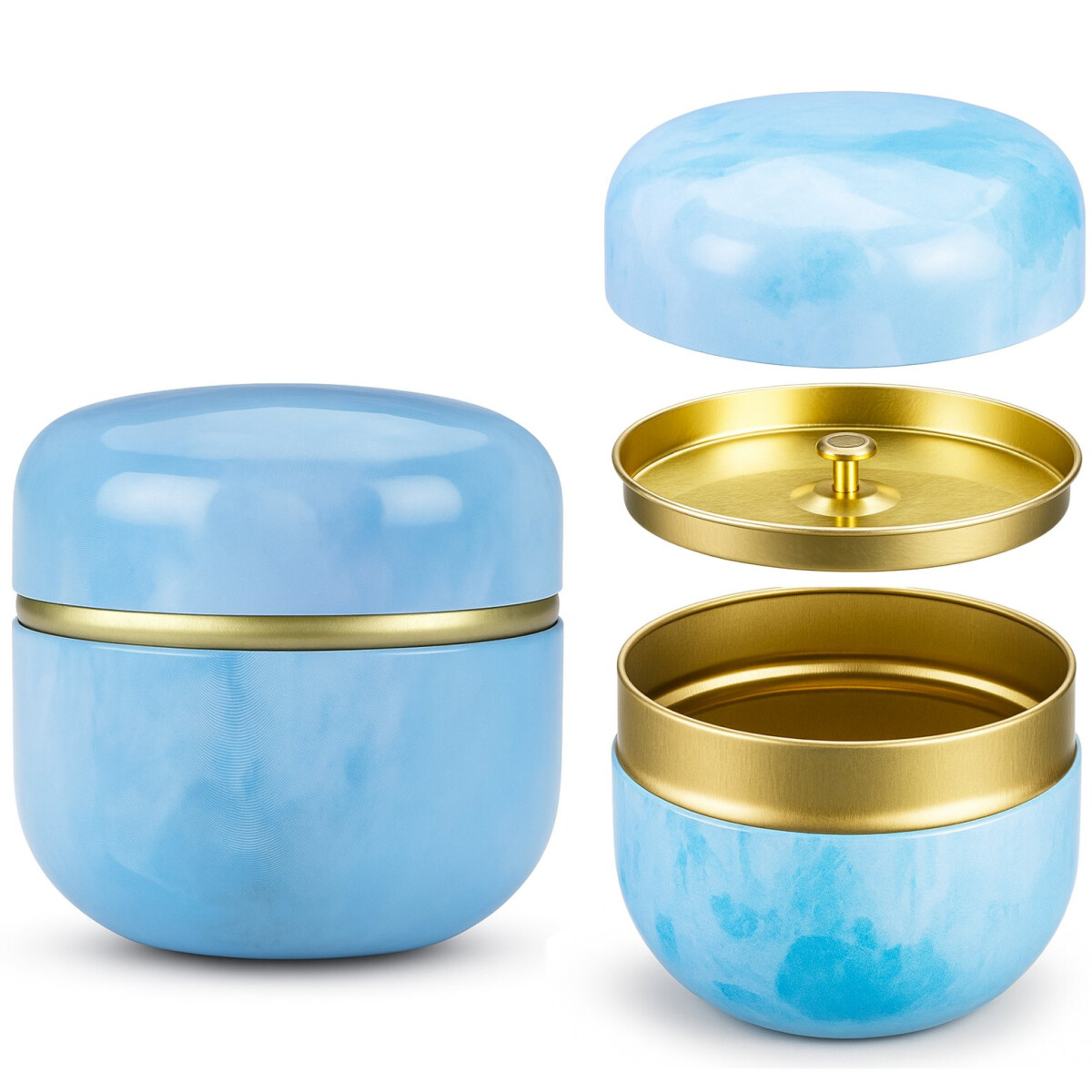 Chazutsu Teedose aus Metall: traditionel box