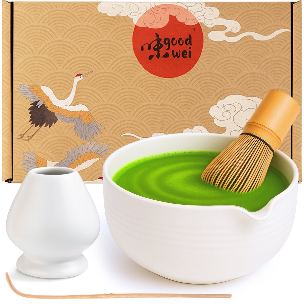 Matcha Latte Set "Camellia White" schenkschaal, 80