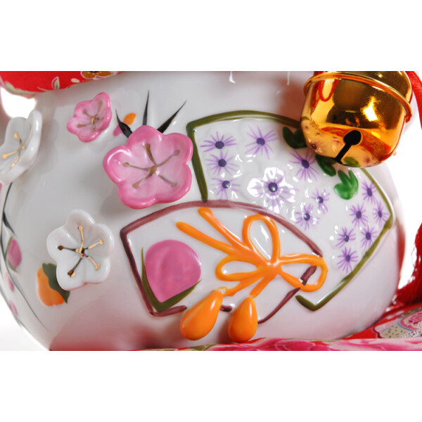 Maneki Neko Gatto Portafortuna Giapponese – Bianco, Ceramica, 5,2 Cm – Purezza E Felicità - 4