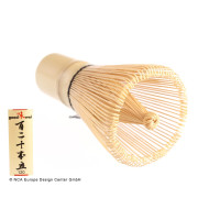 Batidor de matcha japonés "Chasen" de bambú blanco, 120 cerdas