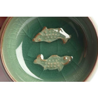 Exclusive Chinese Gong Fu Cha Tea Set "Charms", Crackle-Glazed Celadon, 6 pieces