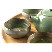 Exclusive Chinese Gong Fu Cha Tea Set "Charms", Crackle-Glazed Celadon, 6 pieces