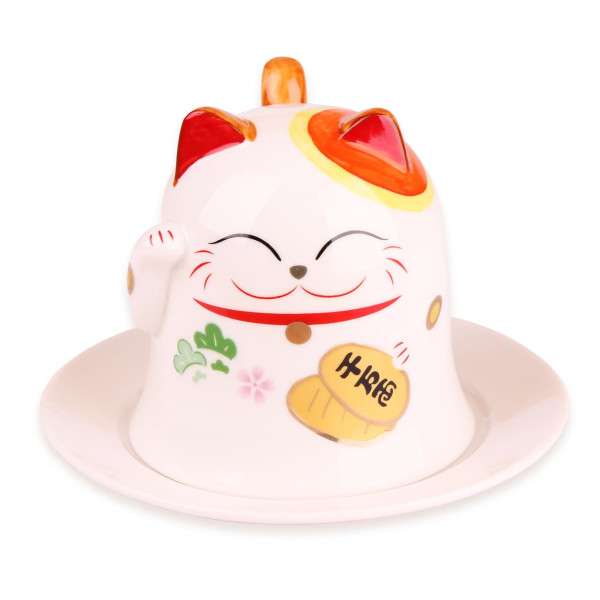 Taza Maneki-neko con diseño de gato de la suerte japonés