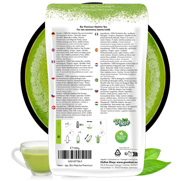 Bol Matcha Boîte à Thé Japonaise Matcha Chazutsu Goodwei - Métal Bleu Pour Conservation Du Thé Tè Matcha