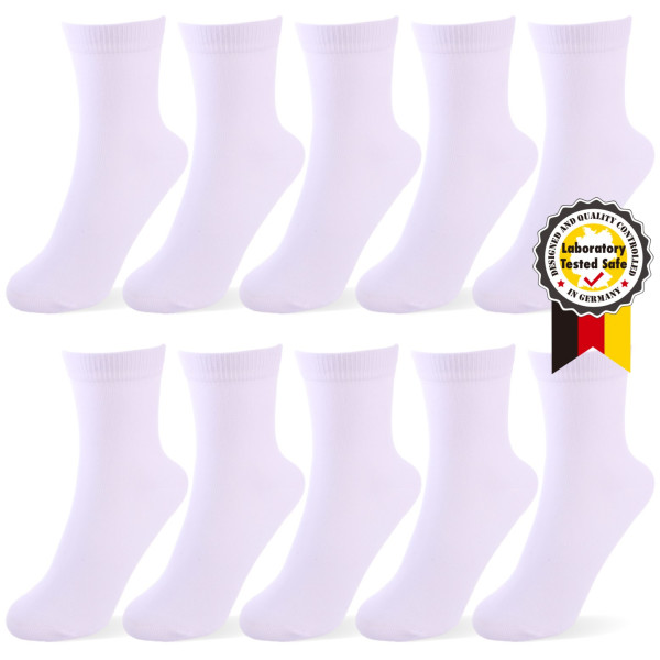 Socken Business Unisex 96% Baumwolle, 10er Pack Weiß 43-46